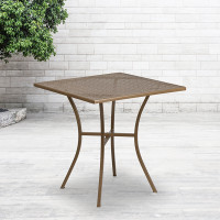 Flash Furniture CO-5-GD-GG 28" Steel Patio Table in Gold